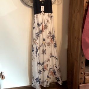 Brand New ivory/navy long dress 💕